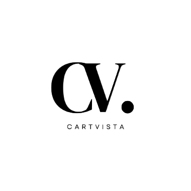 Cartvista logo with 'CV' initials on a white background