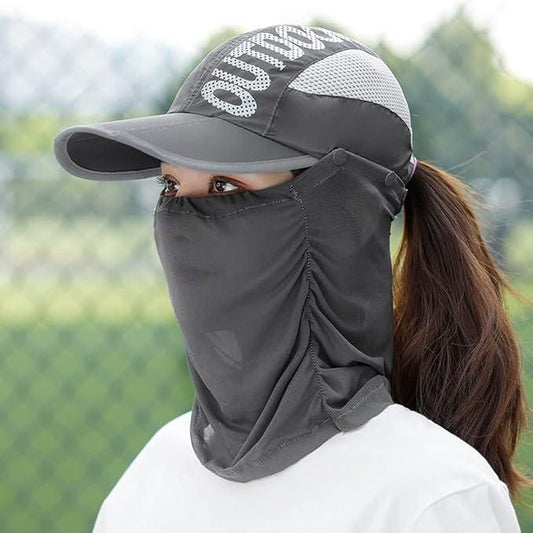 Sun Cap with Detachable Cotton Face Mask